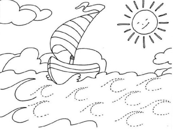 В море. Раскраска