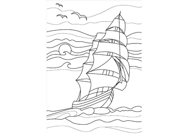 Раскраска пейзаж море