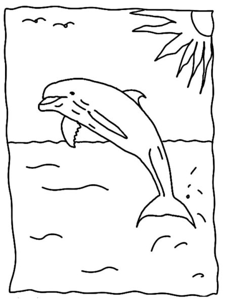 Раскраска горы и море