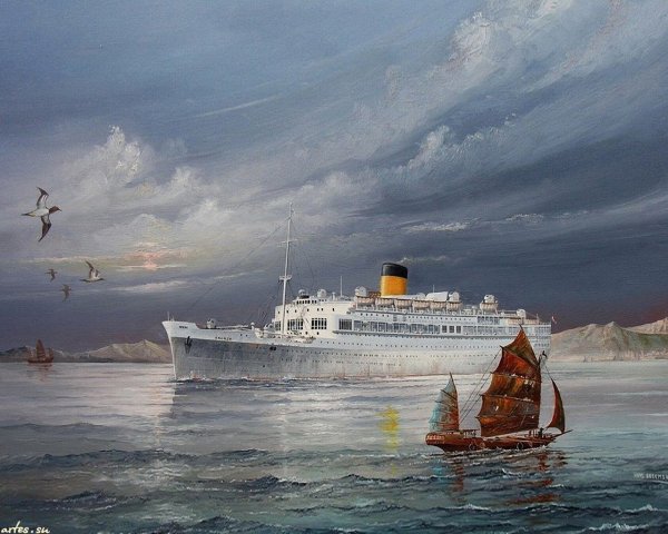 Ханс Бриман картины корабли