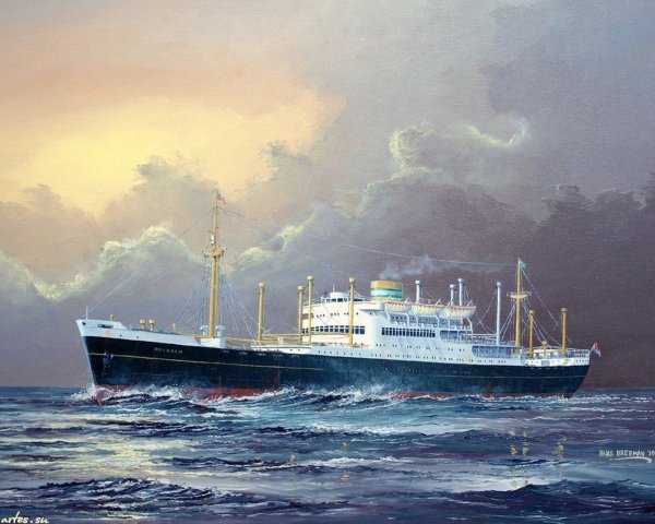 Пароходы на картинах маринистов