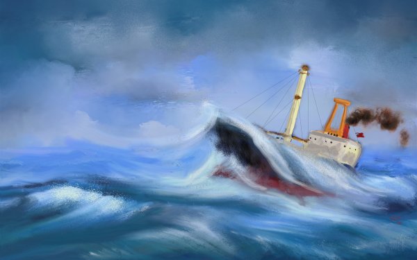 Корабль в шторм