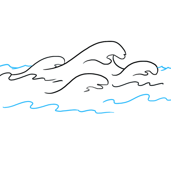 Раскраска море волны