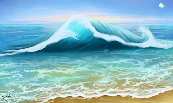 Море волны рисунок