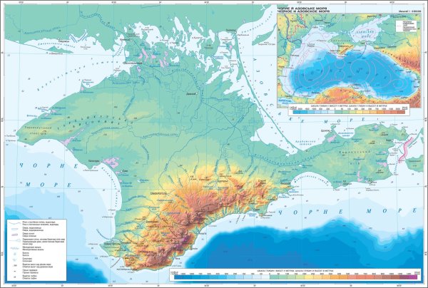 Карта Азовского моря с населенными пунктами