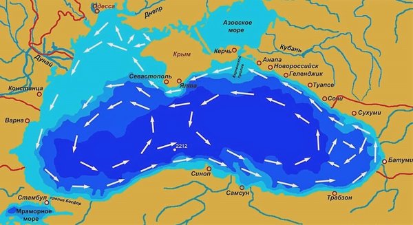 Карта глубин Азовского моря подробная