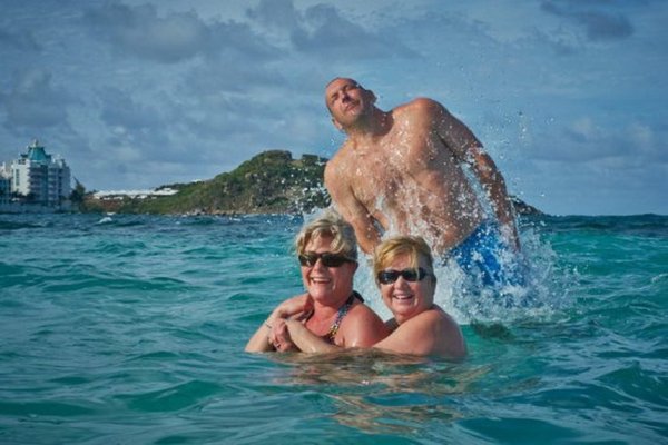 Русские туристы на море