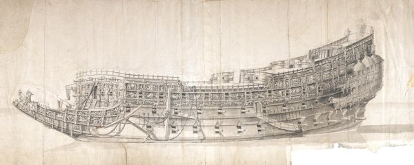 HMS Sovereign of the Seas 1637 гравюра