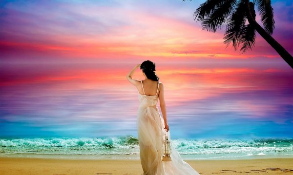 Девушка мечтает о море