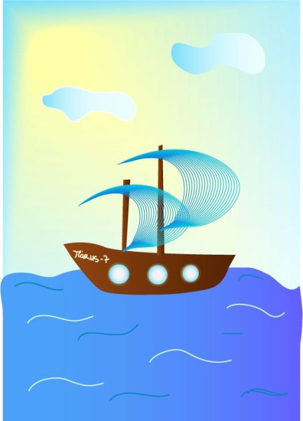 Рисование кораблик