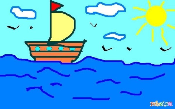 Детские рисунки кораблик