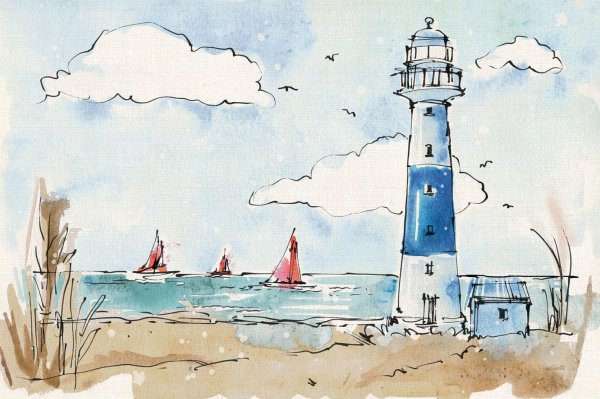 Маяк рисунок пастелью