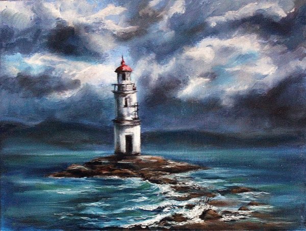 Пластилиновая живопись Маяк