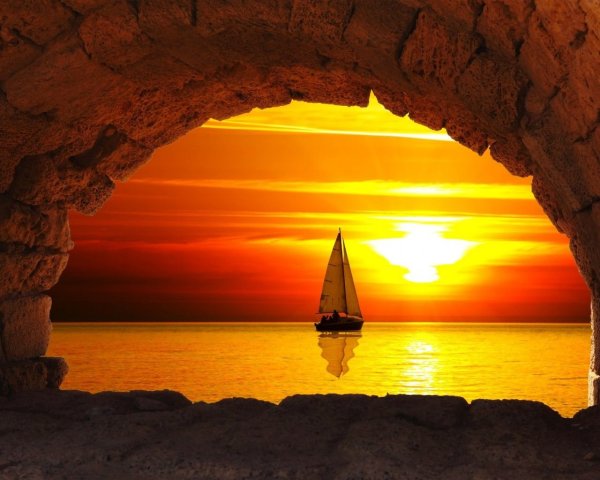 Вид на море закат