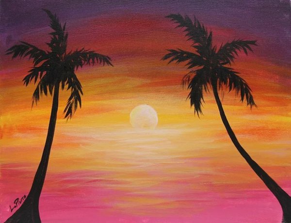 Закат рисунок карандашом