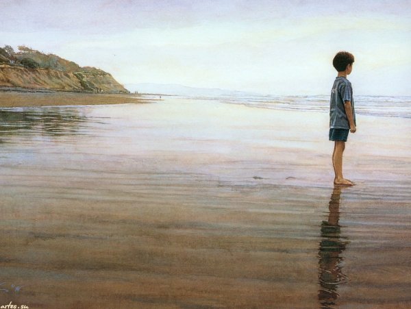 Дети на берегу океана