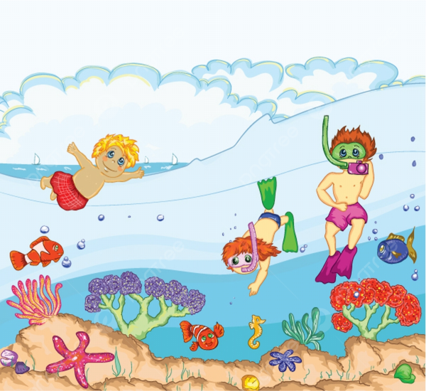 Купаться в море вектор