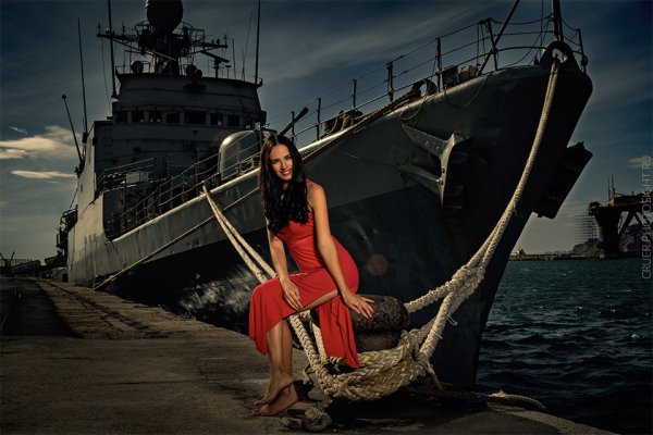 Девушка море корабль