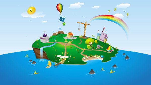 Корабль плывет к острову