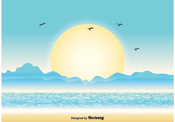 Море солнце мультяшное