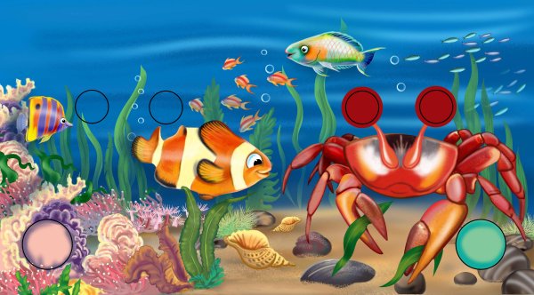 Водоросли на морском дне краб