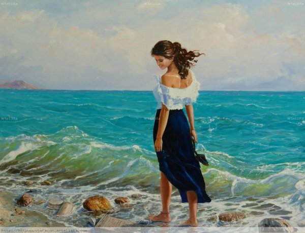 Рисование карандашом море