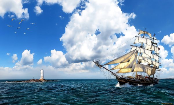 Корабль в море