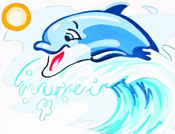 Нарисовать дельфина