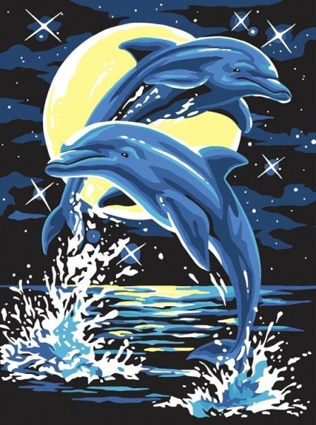 Дельфины живопись
