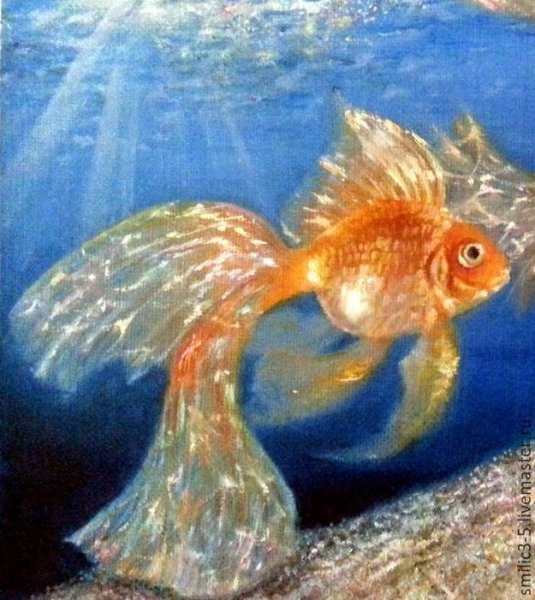 Рисование «Золотая рыбка в море»,