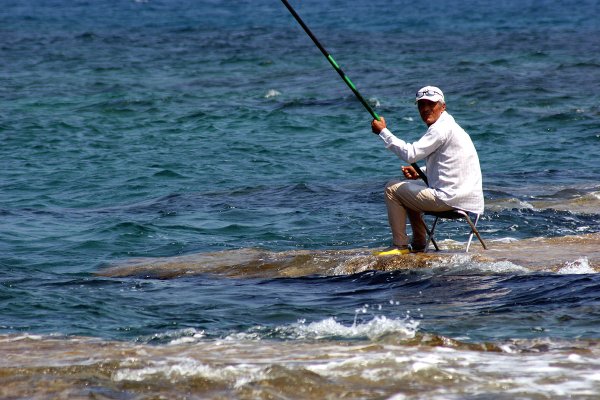 Рыбак ловит рыбу