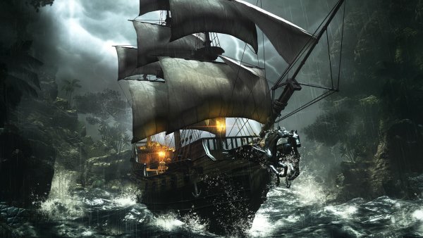 Корабль Крузенштерн деревянный