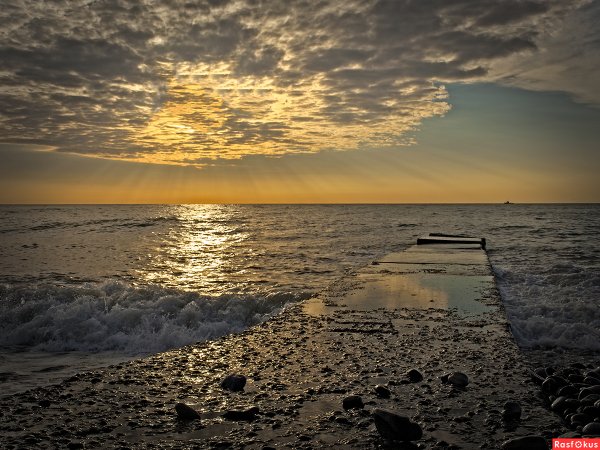 Горизонт моря закат берег