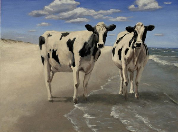 Живопись корова у моря