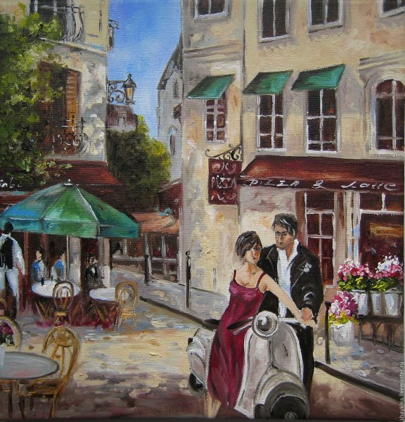 Ретро улочки Париж кафе