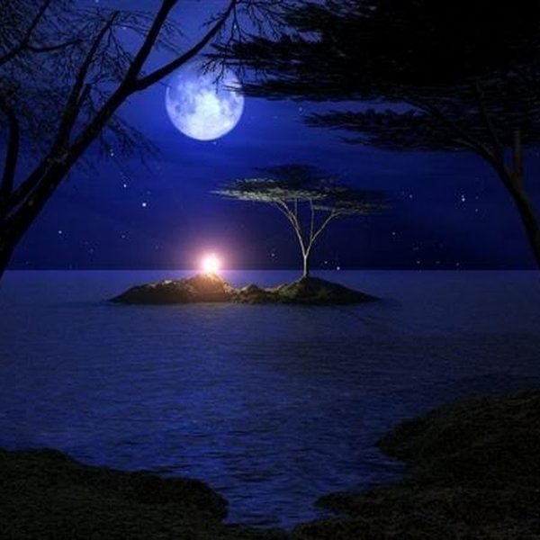 Луна звезды море