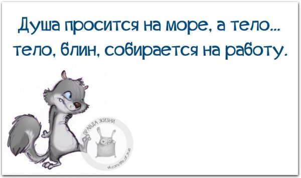 Душа просится на море, а тело... Тело , блин, собирается на работу
