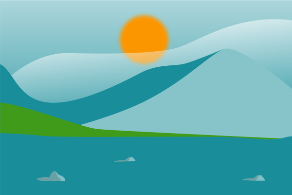 Векторная Графика горы и море