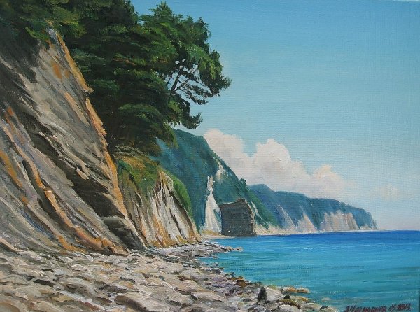 Картина маслом горы море Геленджик