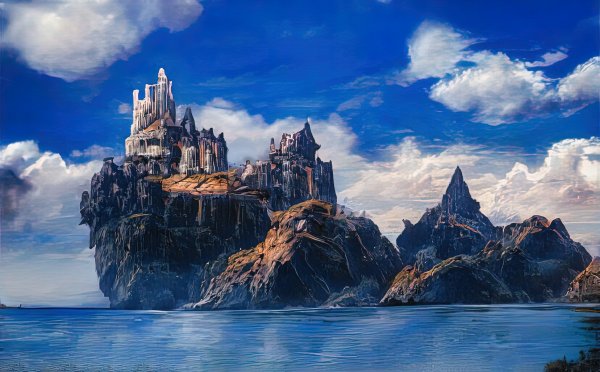 Море горы замок