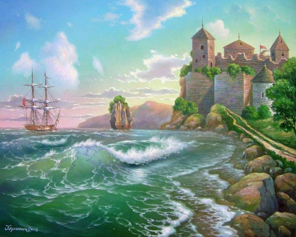 Замки на берегу моря в живописи