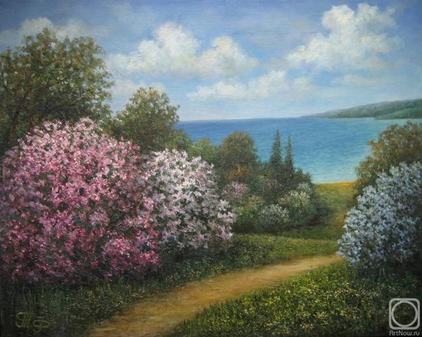 Ольга Дарчук художник цветение сирени у реки