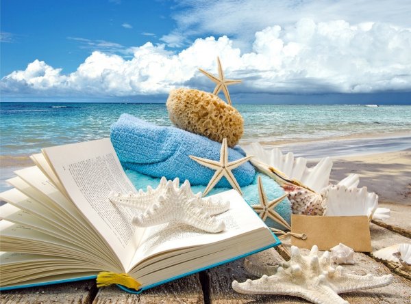 Фон книги на берегу