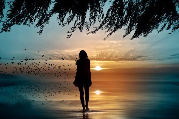 Девушка на закате