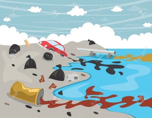 Загрязнение водоемов для детей