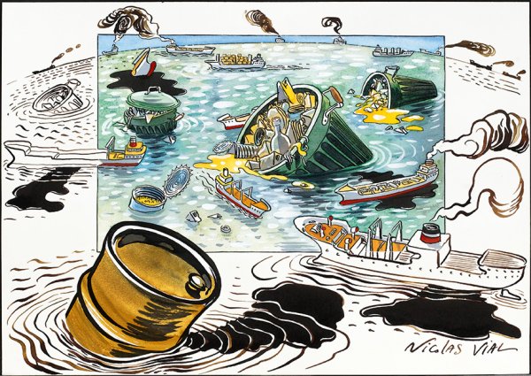 Загрязнение воды плакат