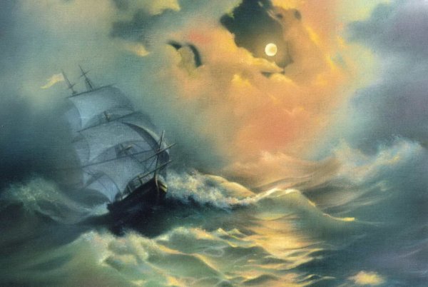 Корабль в бушующем море
