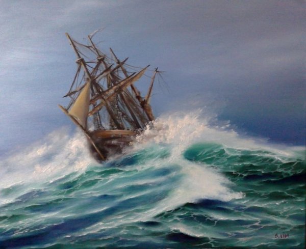 Корабль в шторм
