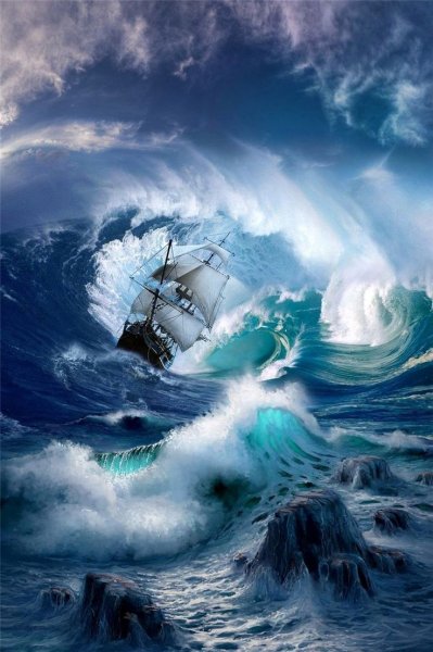 Шторм рыбацкий Баркас