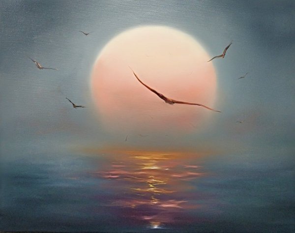 Красивый закат на море